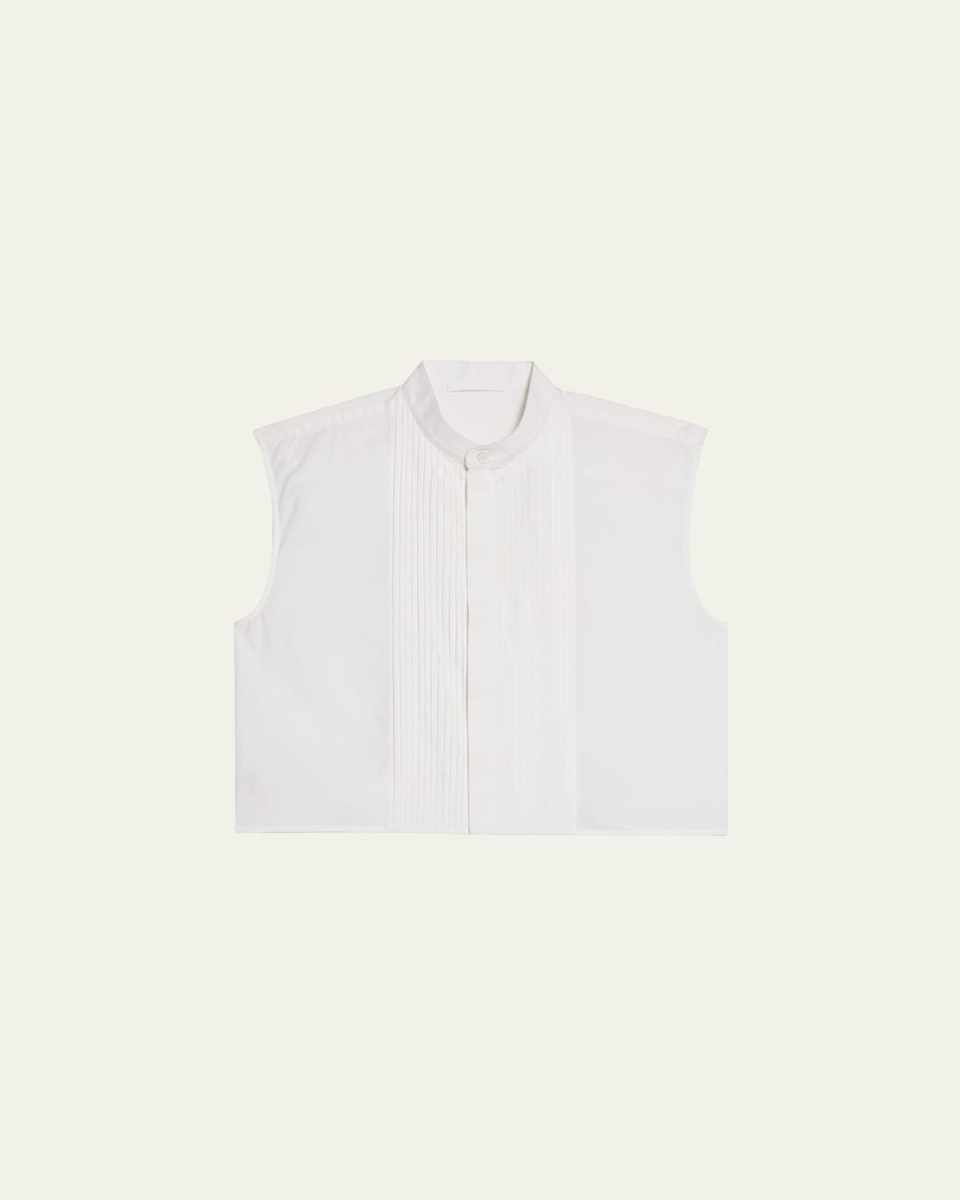 Sleeveless Tuxedo Bib Shirt
